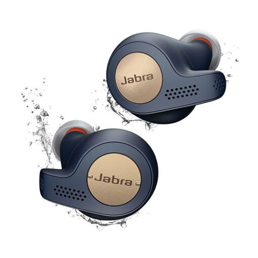 Určené na telefonovanie a počúvanie hudby pri športe.Športové bezdrôtové slúchadlá Jabra Elite Active 65T medeno-modré
