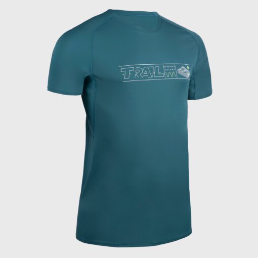 Funkčné a priedušné trailové tričko s voľným strihom na beh na krátke či dlhé vzdialenosti (tréning alebo preteky).Pánske trailové tričko s krátkym rukávom tyrkysové