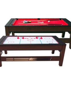 Stôl s rozmermi cca 107 x 81 x 217 cm (Š x V x H) je vyrobený z dreva a plastu a svojou farebnou zmesou hnedej