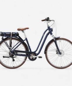 Mestský elektrický bicykel Elops 900 so zníženým rámom tmavomodrý