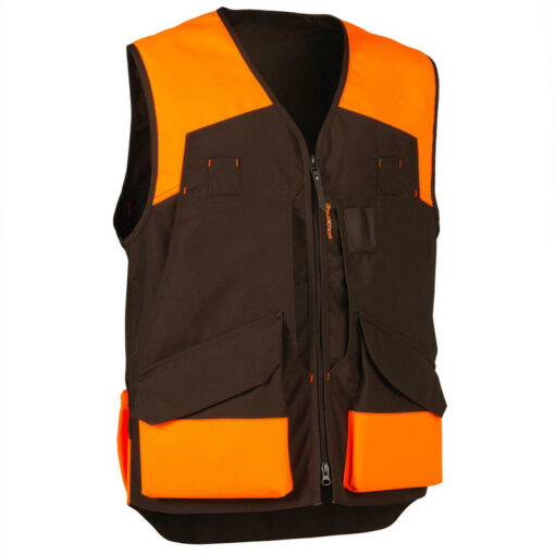 Táto bunda s oranžovými reflexnými všitými dielmi je odevom s vysokou viditeľnosťou