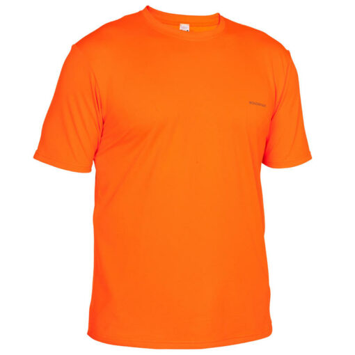 V teplom počasí poľovníci neradi nosia na sebe mnoho vrstiev oblečenia! Fluorescenčné oranžové tričko je vtedy veľmi užitočné: zaručuje dobrú viditeľnosť a ľahkosť.