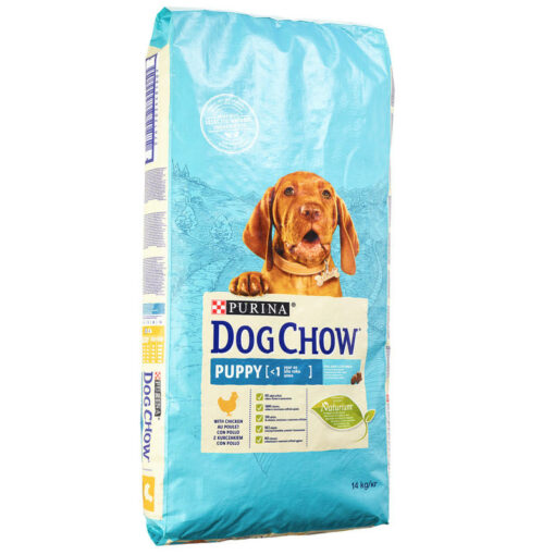 Receptúra Dog Chow Puppy s kuracím mäsom je špeciálne určená na výživu šteniat všetkých plemien do veku 12 mesiacov