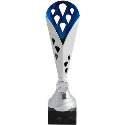 Túto dvojfarebnú trofej (modro-striebornú) s moderným dizajnom môžete použiť ako odmenu za športové výkony.
