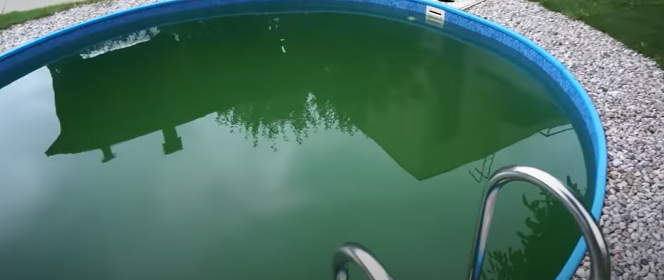 zelená voda v bazéne